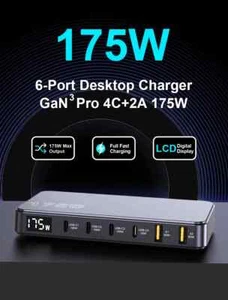 ⚡ Chargeur Multiport UEETOP 175W – 4x USB-C + 2x USB-A – Charge Ultra Rapide - Photo 1 sur 10