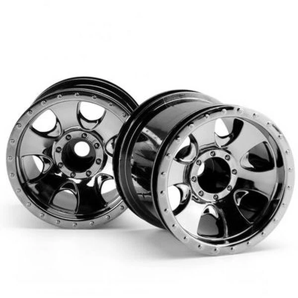 HPI Racing Savage XS Flux/Firestorm/MT2 Warlock Wheel Black Chrome 2.2 HPI105280 - Image 1 of 1