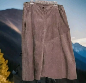 Vintage Fairfax Kent Wildleder Midi Rock Gr. 20 hellbraun Cowgirl echtes Schwein Wildleder - Bild 1 von 9