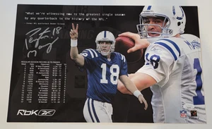 PEYTON MANNING Signed 11x17 Poster-HALL OF FAME-INDIANAPOLIS COLTS-JSA - Picture 1 of 5
