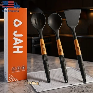 Non Stick Silicone Cooking Kitchen Utensils Set 3 Pcs Dishwasher Safe BPA Free - Picture 1 of 6