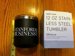 Stanford GSB Travel Coffee Tumbler BRAND NEW in Box Black Thermal 12oz MBA NIB - Picture 1 of 8