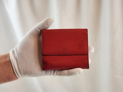 Authentic Louis Vuitton Trifold Wallet Elise Red Epi Leather Card Bill Coin - Image 1 of 4