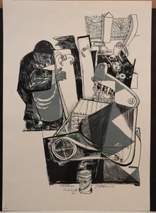 Eberhard Dänzer (1935-2008) Zu Kafkas "In der Strafkolonie" Lithographie - 6/85 - Picture 1 of 8