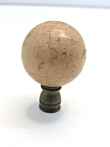 Vtg Round Wood / Brass Lamp Light Chandelier Finial Topper Replacement #GG-A - Picture 1 of 8