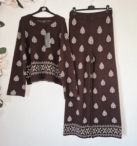 Strickanzug Damen Feintrick Set 2-Teiler Hose + Pullover Set Oversize L XL XXL - Bild 1 von 13