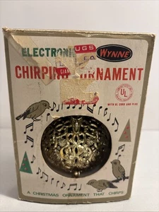 Vintage Wynne Electronic Chirping Bird Gold Tone Filigree Christmas 3” Ornament - Picture 1 of 9