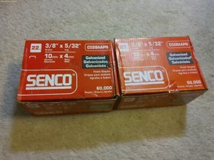 TWO BOXES !!! Senco 3/8" Crown 5/32" Leg 22 Ga. Stapes C02BAAPN - Picture 1 of 2