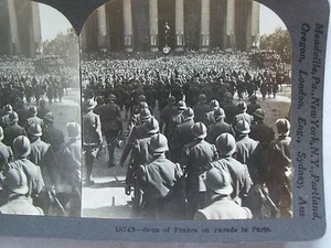 WK1 SÖHNE FRANKREICHS AUF PARADE IN PARIS! KEYSTONE STEREOVIEW CARD S/W WWI PC - Bild 1 von 4