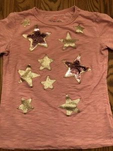 Crewcuts girls sz M(8-9) pink sequin stars long sleeve top - Picture 1 of 8