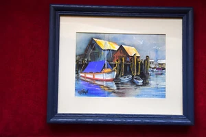 2 ocean and harbor art prints by E B Powell - Picture 1 of 4