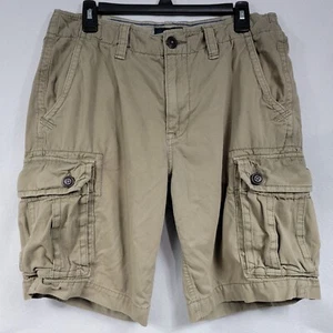 Pantalones cortos clásicos American Eagle Cargo para hombre 32 caqui bronceado con botones bordados Y2K - Imagen 1 de 13