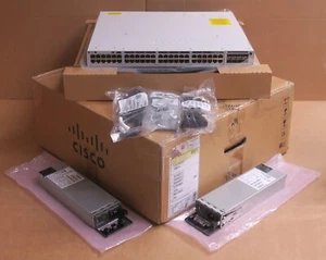 Nowy przełącznik Cisco Catalyst C9300-48T-E 48x 1GbE RJ45 + moduł C9300-NM-8X 8x 10GE - Zdjęcie 1 z 16