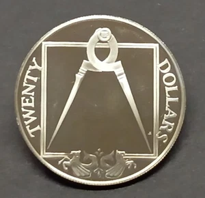 ILES VIERGES BRITANNIQUES 20 DOLLARS 1985 Reine Elizabeth II (Compas) - Argent - Afbeelding 1 van 2