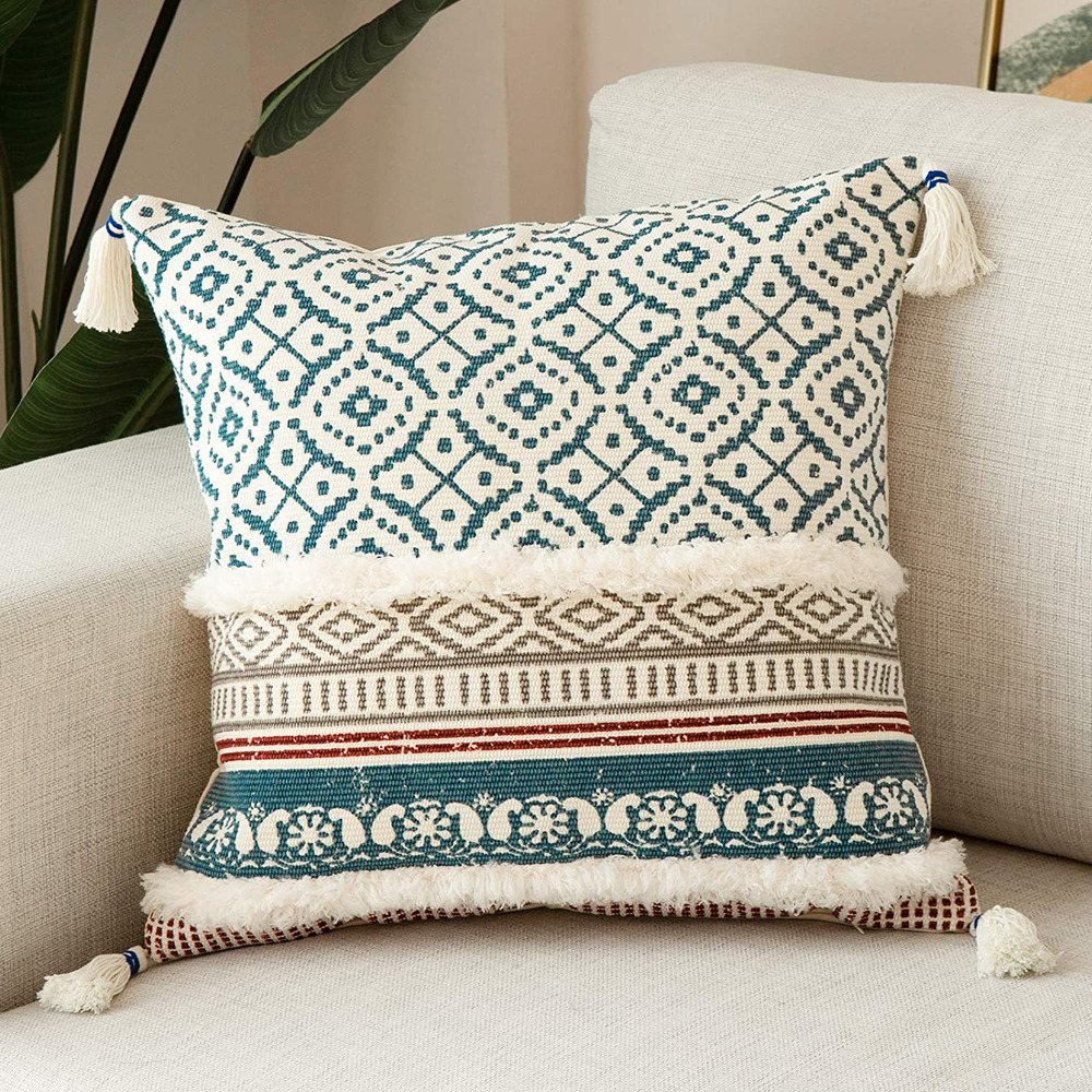 Boho Tufted Decorative Throw Pillow Covers for Couch Sofa - Modern Moroccan Styl