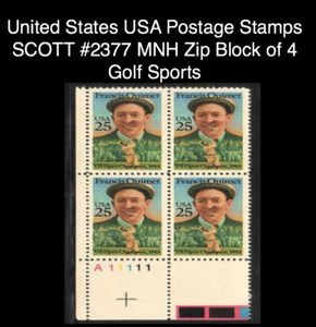 United States USA Postage Stamps SCOTT #2377 MNH Zip Block of 4 Golf Sports - Picture 1 of 1
