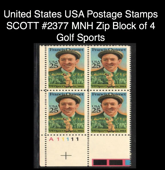 United States USA Postage Stamps SCOTT #2377 MNH Zip Block of 4 Golf Sports - Image 1 of 1