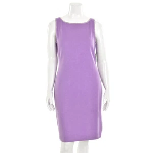 St. John Collection Light Purple / White Santana Knit Sheath Dress sz 10 AS-IS - Picture 1 of 6