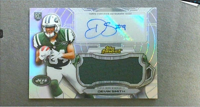 2015 Topps Finest Jumbo Refractor Jersey Auto #AJRR-DS Devin Smith Jets - Image 1 of 2