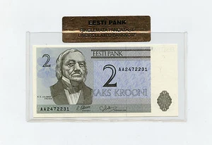 Estonia Estonian 2 Krooni 1992 Series AA Bank Holder UNC Condition !! - Picture 1 of 2