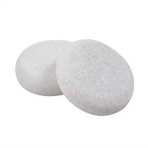2 Pcs White Marble Hot Massage Stones Set Rock SPA Massager 3.14x 3.14 in - Picture 1 of 9