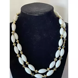 Perlenkette weiß silbergold Damen Mädchen Mode Schmuck 18 Zoll - Bild 1 von 4