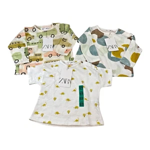 Zara NWT Baby Boy Set of 3 Shirts Size 6-9 months 2 long sleeved, 1 short sleeve - Picture 1 of 6