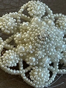 RARE ONE OF KIND! ANTIQUE GOLD MULTITUDE OF PEARLS OLD DIAMOND BROOCH PIN   AA - Picture 1 of 5