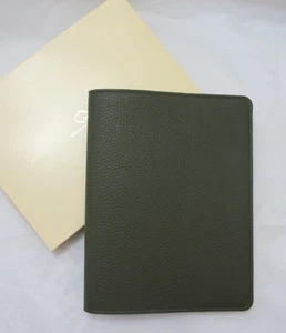 Neiman Marcus Notebook Refillable 9" Leather Cover Spiral Lined Pages Moss $145 - Picture 1 of 11