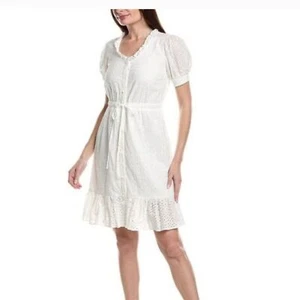 Mini Vestido Nanette Lepore Mila Blanco Ojales - Imagen 1 de 7