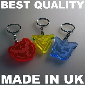 Pokemon GO inspired KEYRING KEYCHAIN Valor Mystic Instinct School GIFT BEST  - Picture 1 of 43