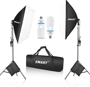 Kit de Iluminación Softbox EMART con Sacos de Arena, 20"x28"/50x70cm 1050W Profesional 2-p - Imagen 1 de 7