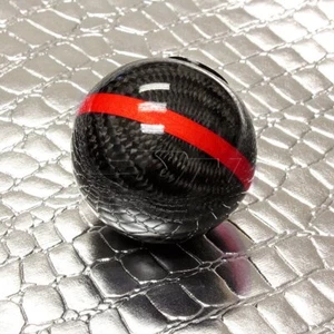 Bola de carreras de fibra de carbono real manual MT perno de cambio de engranajes con rayas rojas - Imagen 1 de 6