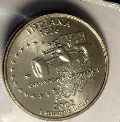 2002-D 25C State Quarter Indiana BU CLAD M/S 18sh1006 - Image 1 of 2