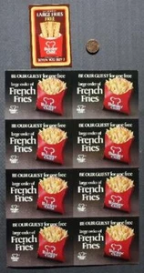 1979 Burger Chef Restaurant TWO piece Large French Fries uncut coupon sheet set- - Picture 1 of 1