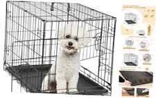 OLIXIS Dog Crate, 24 Inch Small Double Door Dog Cage 24.41"L x 16.54"W x 18.5"H