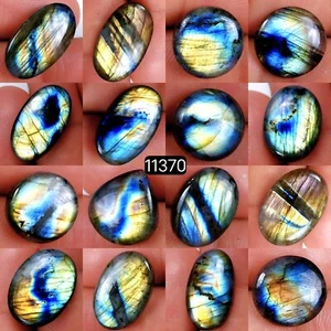 Lotto 16 pz 203 ct pietre preziose cabochon labradorite naturale 24 x 14-12 x 12 mm #11370 - Foto 1 di 5