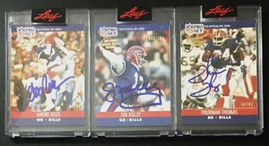 2023 Pro Set Metal FB Auto (3) Buybacks Jim Kelly Thurman Thomas Andre Reed - Picture 1 of 7