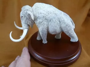 WM100-W62)Extra-large white Woolly Mammoth carving antler figurine Bali detailed - Picture 1 of 4