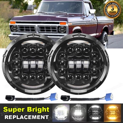 Faro LED redondo 180W 7" señal de giro halo alto/bajo para Jeep Wrangler JK LJ TJ CJ Foto 1 de 4