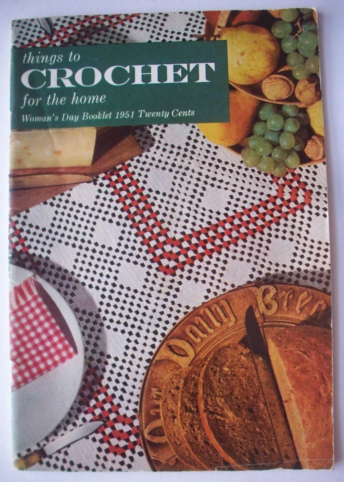 Vintage 50's Things to Crochet for the Home pattern booklet Woman's Day 1951 - Image 1 of 4