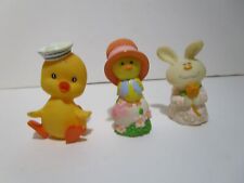  Vintage adorable Easter Chicks bunny rubber toys Hallmark 1970's 