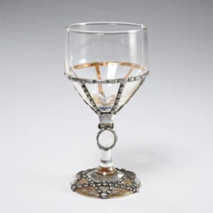 Taza Kidush judía hebrea judaica cuarzo blanco estrella David con recubrimiento de peltre - Imagen 1 de 6