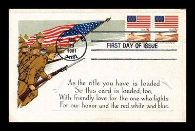 US MAXI CARD FLAG OVER AMBER WAVES OF GRAIN FIRST DAY ISSUE PATRIOTIC - Image 1 of 2