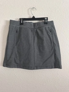 T by Talbots Black White Stripe Stretch Skort  with Pockets Sz Petite large - Picture 1 of 7
