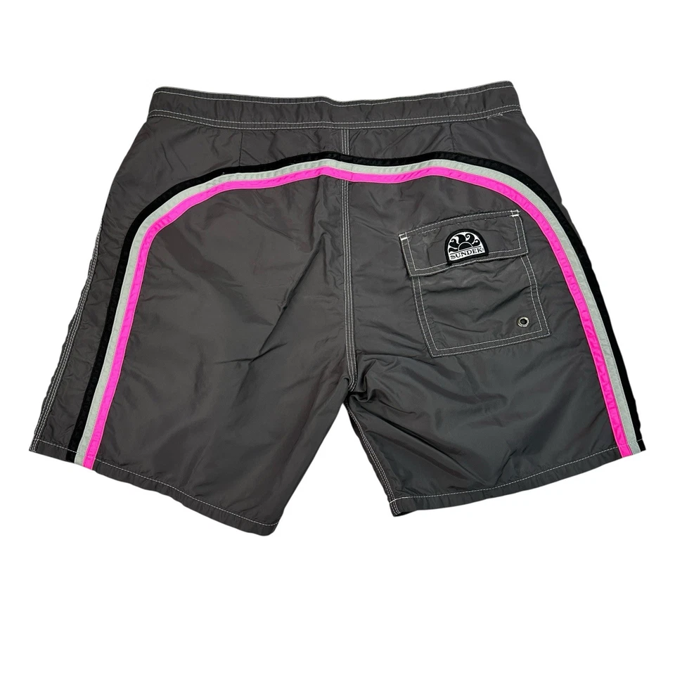 Rainbow Sundek Gray Pink Beach Board Shorts Swim Trunks Bath Suit Surf Size 32 - Image 1 of 4