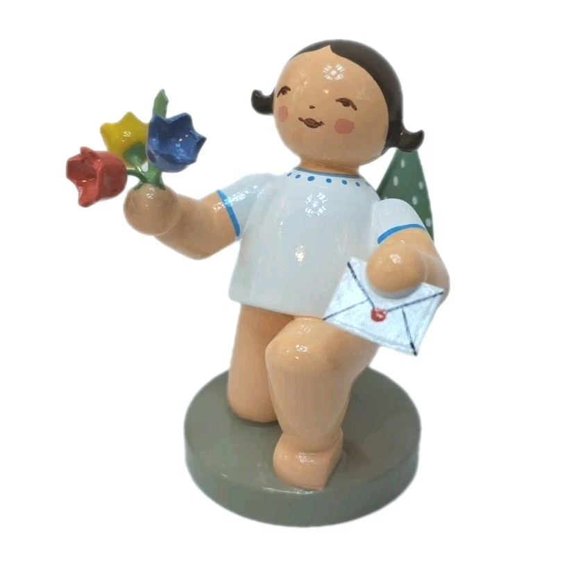 Wendt & Bold Angel with Letter & Flowers Brown Hair 650/153 Orchestra Angel NEW - Image 1 of 1