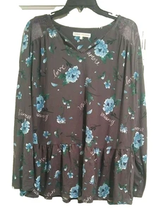 Carole Hockman Babydoll Pyjama Oberteil Damen 1X superweich Schößchen gebraucht, in einwandfreiem Zustand grau & blau  - Bild 1 von 7