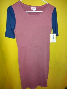Lularoe Julia Women's Pullover Dress Sz Xtra Small  XS NWT Red Blue Sleeves New - Picture 1 of 5