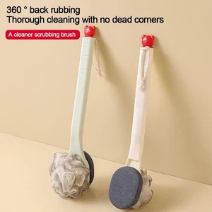 Back Rubbing Shower Brush Long Handle Body Exfoliating Brush Cleaning Tools - Picture 1 of 14